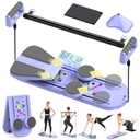 Toptoo Pilates Reformer Board Set for Home Workout, Multifunctional Portable Foldable Pilates Board for Small Spaces, Extra Complimentary Tension Straps, Full Body Workout for Women/Men