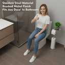 Toilet Paper Holder with Shelf, Tissue Roll Holder Stand with Storage Space for Holding Extra 4 Toilet Paper Rolls, Stainless Steel Rustproof Freestanding (Brushed Nickel)