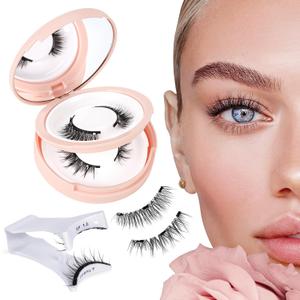 Magnetic Eyelashes Natural Look - 2 Pair Reusable With Applicator, No Glue Needed, Easy to Wear and Remove