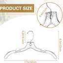 Wesiti 60 Pack Clear Plastic Hangers Bulk for Clothes 17" Crystal Cut Hangers for Coats Shirts Suits Clothing Store Home Closet(Classic)