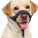 BARKLESS Soft Dog Head Collar, Patented Padded No Pull Head Halter, Training Nose Leash with Safety Link for Medium Large Dogs, Adjustable Muzzle Leash, Easy Control for Walking(Blue, XL)