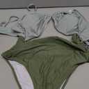 Blooming Jelly Women's One Piece Swimsuit Tummy Control Bathing Suit 2025 Sexy Flattering Cheeky High Cut Out Cute Ladies Swimwear (Medium, Olive Green) Size M