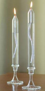 GXFCCYXT Glass Candle Set of 2 Refillable Use, Indoor Emergency Lighting Use Oil Candle, Smokeless and Odorless Clear Glass