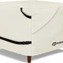 Porch Shield Patio Ottoman Cover - Waterproof Outdoor Square Side Table Covers 22L x 22W x 18H inch, Beige