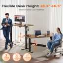 Huuger 55 x 28 Large Electric Standing Desk, Height Adjustable Computer Desk, 27.6" Deep Desktop, Stand up Gaming Office Desk with 2 Hooks, 3 Preset Heights, for Home Office, Rustic Brown
