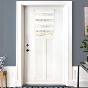 LazBlinds Cordless French Door Blinds, Roll Up Zebra Blinds for Doors, Light Control Day and Night Sheer Shades, 19.8'' W x 24'' L, White