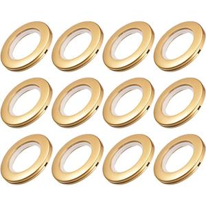 uxcell Curtain Grommets Plastic 1.5 Inch Inner Dia Drapery Eyelet Rings for Window Curtain Rods Gold Tone 12 Pcs