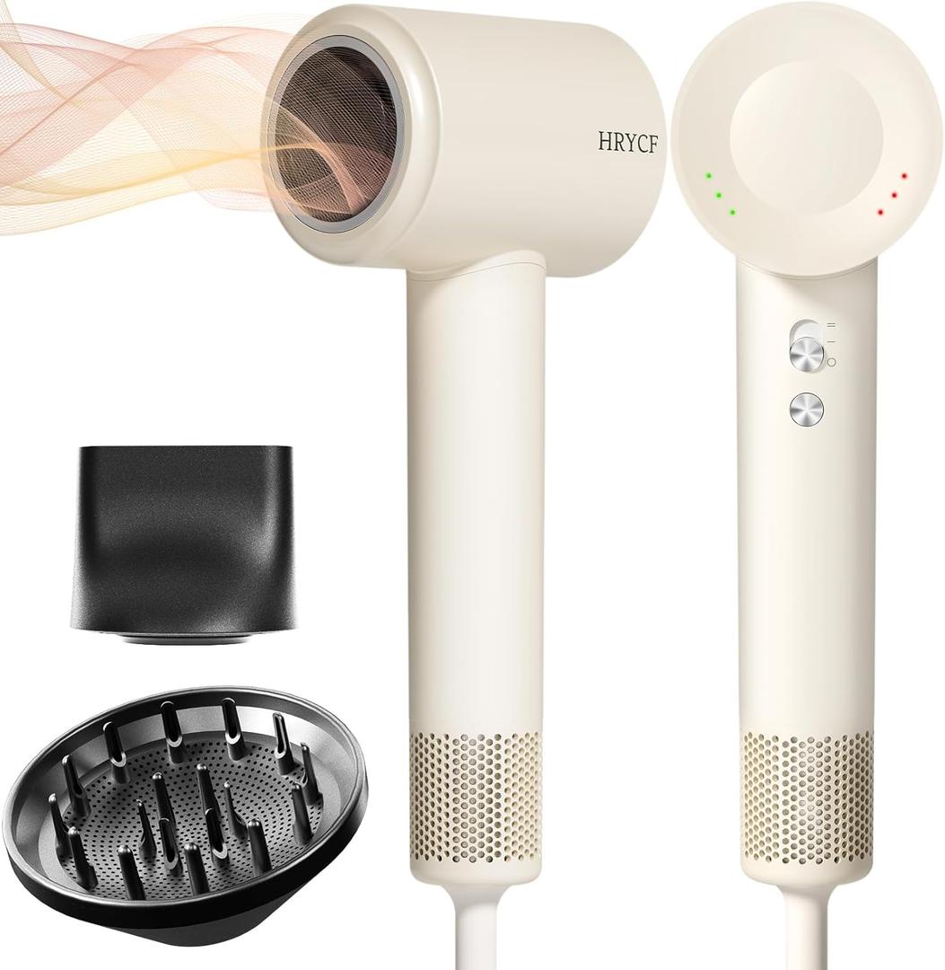 Hair Dryer,160000 RPM Blow Dryer with High-Speed Brushless Motor for Fast Drying, Professional Ionic Lightweight Hair Dryers, Thermo-Control Low Noise with Blow Dryers Diffuser & Nozzle