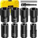 Topec Bolt Extractor Set, 10 Piece Lug Nut Remover Socket Tool, 1/2" Drive Impact Wheel Lock Removal Kit for Removing Damaged, Dead, Rusted, Rounded-Off Bolts, Lug Nuts & Screws