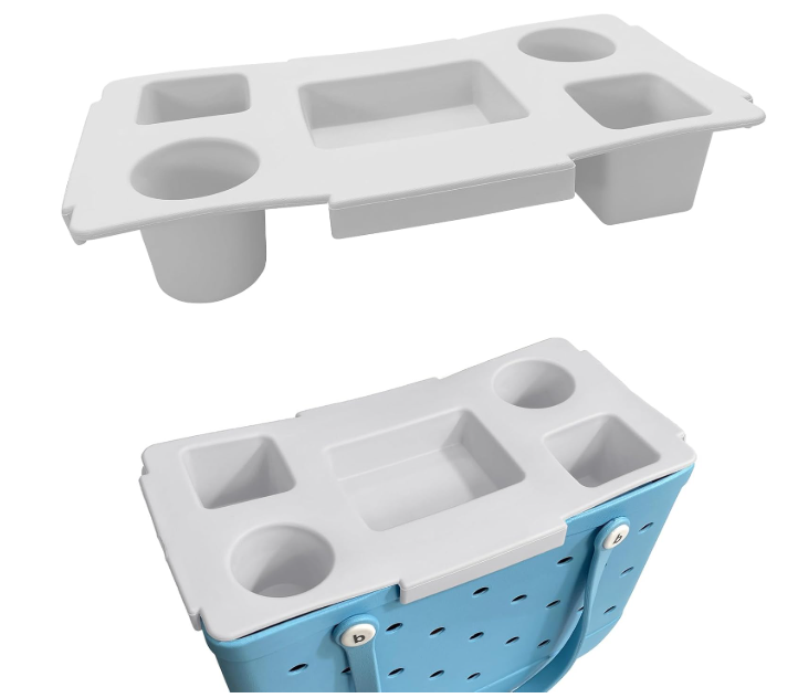 Top Cup Holder Tray Accessory compatible with Bogg Bag X-Large - Accessories for Original Bogg Bag - Divider and Organizer Phone Holder fit for Bogg (White)