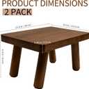2 Pack 6.3'' Tall Wooden Step Stools, Hold Up to 400 LBS | Wooden Bed Step Ladder with 4 Non-Slip Stepping Feet, Solid One Stepping Stools for Living Room, Kitchen and Bedroom, Brown