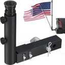 Heavy Duty Truck Flag Pole Holder for 2" Hitch  Adjustable Angle Hitch Mount, Wind Resistant Steel Flagpole Stand for Pickup, Jeep, RV, Camper  Easy Install Black Mount