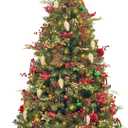 KI Store 7ft Christmas Tree with Decorations and Lights Classic All-in-ONE Completed Christmas Tree Set Including 7ft Artificial Xmas Tree, Ornaments, USB LED String Lights with Remote and Timer