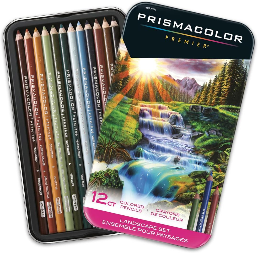 Prismacolor Premier Colored Pencils Soft Core Landscape Set Adult Coloring 12 Count