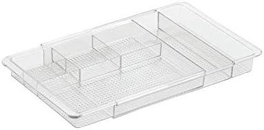 iDesign Expandable Vanity Drawer Organizer, The Clarity Collection  11.25 to 18.5, Clear