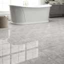 20-Pack Peel and Stick Floor Tiles Vinyl Floor 12 x 12 inch Self Adhesive Waterproof Flooring Planks DIY for Bathroom, Kitchen, Living Room, RV, Cover 20 Sq. Ft, Polish Light Grey Marble