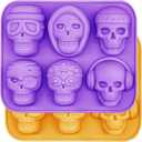 Skull Cake Pan Silicone Mold, 2 Pack Large 3D Halloween Skull Silicone Molds for Baking Cakes Pizza Chocolate Candy Soap