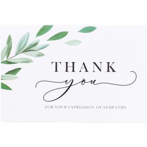 Gooji Thank You Cards for Funeral  20 pcs Sympathy Acknowledgement Cards  Elegant and Classy Watercolor Design - Matching Peel-and-Seal White Envelopes Included  Bulk 4 x 6-inch Thank You Notes