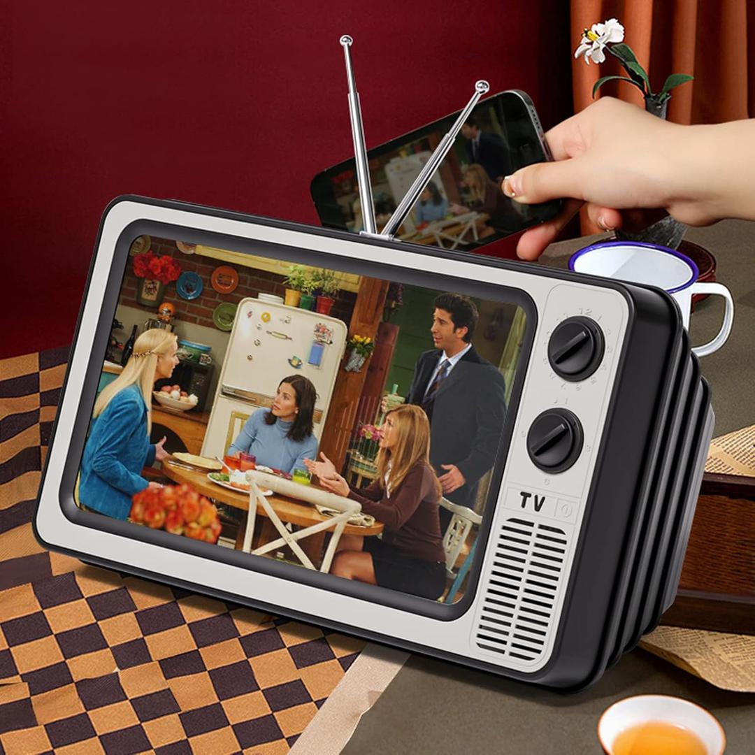 Anki HappiGo 12' Screen Magnifier for Cell Phone-Retro TV Amplifier 3D HD Mobile Phone Screen Magnifying Enlarger for Movies Videos Games, Screen AmplifierFit for All Smartphones (Technology Grey)