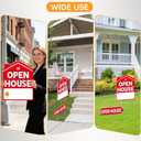 Open House Signs for Real Estate 5 Pack, 17"x13" Open House Sign Double Sided Waterproof, Directional Arrows with Metal Stakes for Real Estate Agent, Property Sale Red