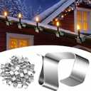 200 Pcs Lights Gutter Hook Clips for Hanging Outdoor Holiday Galvanized Lights Roof Hooks Christmas for Outside String Gutter Hangers Outdoor Seasonal Lighting for Halloween Xmas Decor (21 x 14.5 mm)