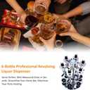 Liquor Dispenser, Alcohol Bar Rotating Liquor Holder Stainless Steel 6 Bottle Professional Revolving Liquor Dispenser