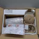 Natural Rattan Wall Sconce Set of 2, with Boho Woven Wicker and Creamy-White Fabric Shade for Vanity Stairway Fireplace Living Room Bedside Passway Hallway