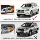 Headlight Assembly Compatible With 2009-2012 Toyota RAV4 Chrome W/Amber Headlamps Replacement Pair Set Driver & Passenger Side