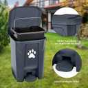 tebiete Dog Poop Trash Can Outdoors Pet Waste Station with Lid Dog Waste Disposal Container with Removable Inner Bin Bucket Hands-Free Pedal Garden Yard Home with Waste Bags, Grey