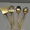 Homquen Gold Kitchen Utensils Set 4pcs, Titanium Gold Plating Stainless Steel Cooking Utensils Set, Kitchen Tools Spatulas Set, Cooking Spoons, Home Essentials Kitchen Gadgets Accessories