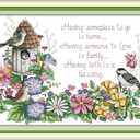 Rosyfoxes Cross Stitch Kits Stamped Full Range of Embroidery Starter Kits for Adult DIY- Printed Kit Birds' Love nest 2(Printed) 11CT 3 Strands 21.3x15.4 inches