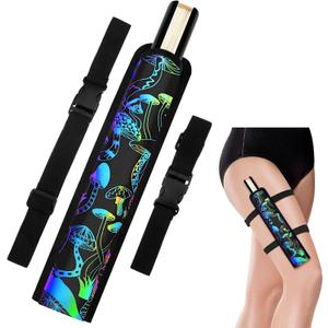 Summer Rave Fan Holster Rave Fan Holder Folding Hand Pouch Foldable Sleeves with Waist Belt for Thigh Party