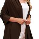 Tencel Shawl Wraps Women's Girls Shrug for Evening Dress Wedding Cape Cover Up 1920s Shawl (Brown), Size: 71x35in