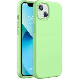 CellEver Heavy-Duty Silicone Case for iPhone 13 - Military Drop Protection, Elevated Screen & Camera Protection, Scratch-Free Interior, Light Green