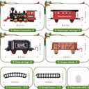 Shemira Christmas Train Set, Train Toys for Boys Girls,Toy Train with Light Smoke and Sound, Steam Train Set for Around Christmas Tree, Toys Gifts for 3 4 5 6 7 8+ Year Old Kids