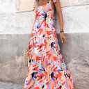 PRETTYGARDEN Women Dresses 2026 Summer Floral Sleeveless Maxi Dress Casual Spaghetti Strap Tiered Flowy Beach Long Dress (Pink, S)