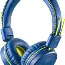 M1 Kids Headphones Wired Headphone for Kids,Foldable Adjustable Stereo Tangle-Free,3.5MM Jack Wire Cord On-Ear Headphone for Children (Blue)