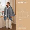 Bedsure Heated Blanket Wearable Shawl - Electric Wrap Poncho Blanket Hoodie for Adult, Birthday Gifts for Mom Women, Sherpa Heating Throw with 4 Time Settings & 6 Heat Settings, 55x64 inches, Grey