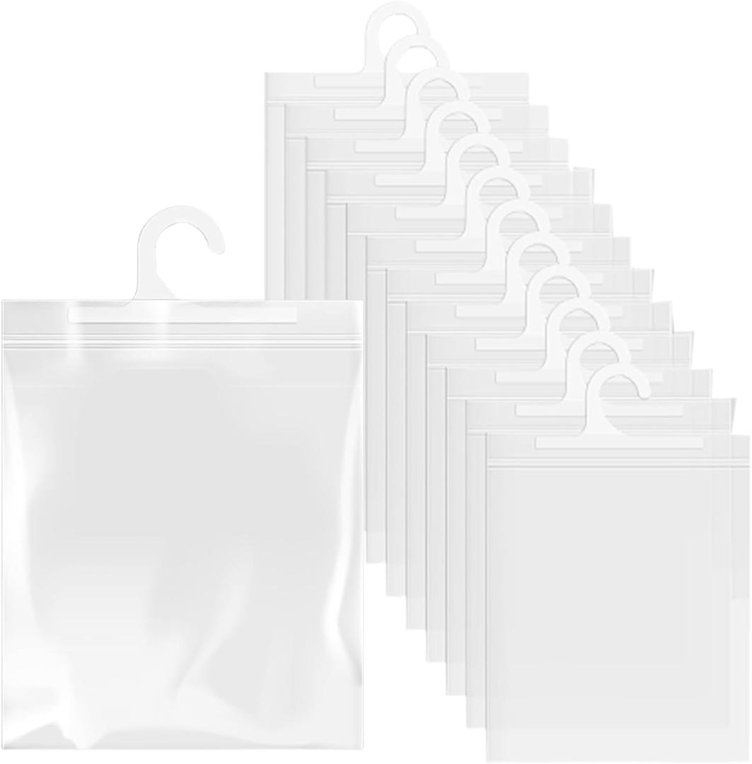 30 Pack Hanging Storage Bags,Large Hook Hang-Up Clear Plastic Bags for Classroom, Library, and Pharmacy Use (Medium22 * 35cm)