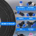 1/4" Air Line Tubing Kit, 32.8FT(10M) SAE J844 PA Nylon Air Hose Tubing with Cutter and Teflon Tape, 1/4" Air Hose with Push to Connect Fittings for Air Brake System Or Fluid Transfer(30PCS)