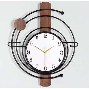 Axioglo Wall Clock, Silent Non-Ticking, Wood and Iron Frame Design, Easy to Hang, Rustic Decorative Clock for Living Room, Bedroom, Office, Gift-Ready