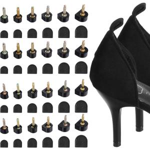 12 Pairs Heel Caps for High Heels,Heel Replacement Tips Repair Kit U Shaped for Women Shoes Wedding,Cap Cover Shoe Protectors Non Slip Tip Pin