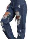 Ripped Jeans Womens Distressed high Waisted Jeans for Women Trendy Wide Straight Leg Y2k Pants Womens Jeans (Black, M)
