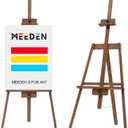 MEEDEN Art Easel Stand for Painting: Solid Beech Wooden Easel Holds Canvas up to 43" for Adult Studio - Adjustable Artist Painting Easel for Wedding Sign Poster Display - Walnut