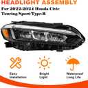 Right LED Headlight for 2022-2024 Honda Civic Sport/Touring/Sport Touring, Right Passenger Side