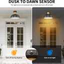 Darkaway Dusk to Dawn Industrial Semi Ceiling Light Fixtures, Flush Mount Indoor Outdoor Ceiling Light with Black Hammered Metal Shade Outdoor Porch Foyer Entryway