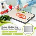 Titanium Cutting Board for Kitchen, Double Sided Chopping Board, 99.9% Pure Titanium & PP, Non-Porous, Odor Resistant, Safe for Raw & Cooked Food, Easy to Clean, Large 1510.3