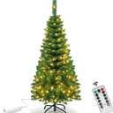 4.5 Ft Small Christmas Tree - 120 LED Lights - 350 Branch Tips Artificial Christmas Tree with Remote Timer - 8 Lighting Modes Xmas Tree for Kids Room Decorations (Green New)