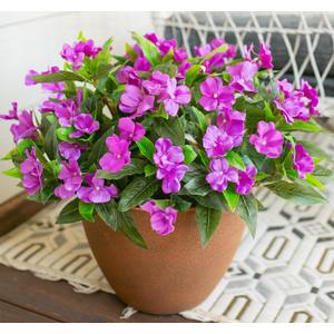 HyeFlora Artificial Fake Fall Flowers Plants Outdoor,3 PCS 7 Branches Artificial Impatiens Flowers for Outside,Faux Impatiens Bouquet Silk Greenery Plants for Balcony Garden Window Box Home Decor HyeFlora Artificial Fake Fall Flowers Plants Outdoor,3 PCS 7 Branches Artificial Impatiens Flowers for Outside,Faux Impatiens Bouquet Silk Greenery Plants for Balcony Garden Window Box Home Decor