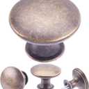 30 Pack Delicate Design Round Antique Kitchen Cabinet Knobs Cupboard Door Knobs 1.18-INCH Breen Bronze Drawer Handle Pulls Dresser Knobs with 30 Pcs Screws for Bathroom Drawer Door Hardware